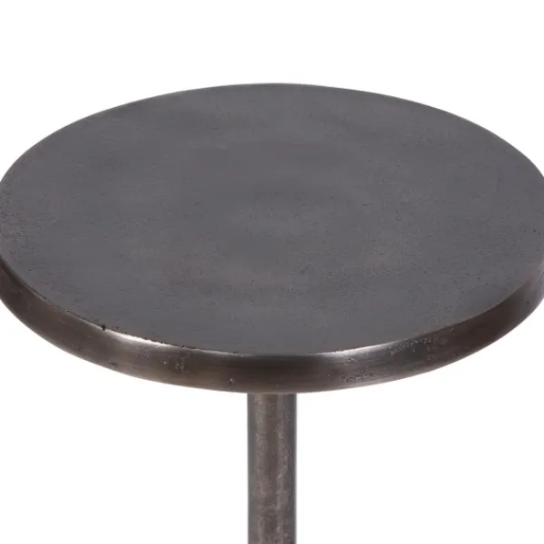 Accent & End Tables-Kirkland's Home Round Antique Nickel Accent Table Silver