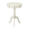 Accent & End Tables-Kirkland's Home Round Antique Pedestal Accent Table White