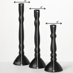 Candle Holders-Kirkland's Home Round Base Taper Candle Holders, Set Of 3 Black