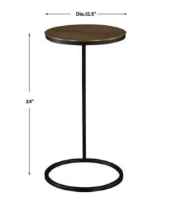 Accent & End Tables-Kirkland's Home Round Black And Gold Metal C-Table Black/Gold