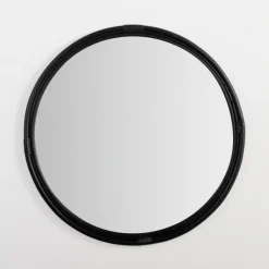 Decorative Mirrors-Kirkland's Home Round Black Rattan Wall Mirror