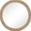 Decorative Mirrors-Kirkland's Home Round Distressed Beaded Wall Mirror, 28 In.