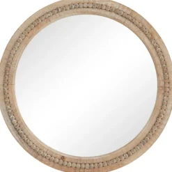 Decorative Mirrors-Kirkland's Home Round Distressed Beaded Wall Mirror, 28 In.
