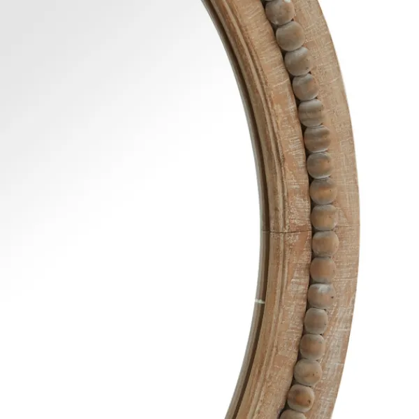 Decorative Mirrors-Kirkland's Home Round Distressed Beaded Wall Mirror, 28 In.