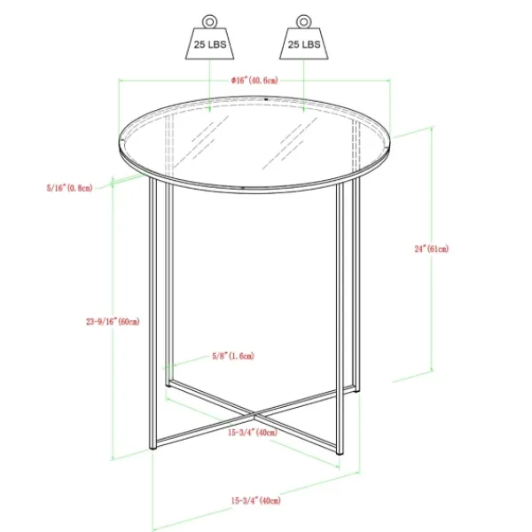 Accent & End Tables-Kirkland's Home Round Gold Metal And Glass Side Table Gold/White
