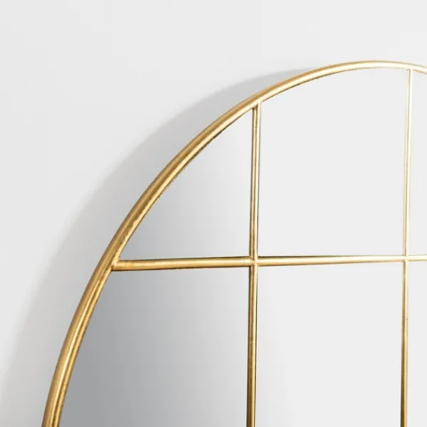 Decorative Mirrors-Kirkland's Home Round Gold Windowpane Wall Mirror
