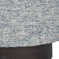 Benches & Ottomans-Kirkland's Home Round Gray & Blue Upholstered Ottoman Gray/Blue