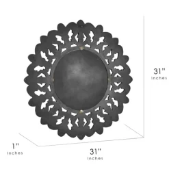 Decorative Mirrors-Kirkland's Home Round Hand Carved Mandala Medallion Mirror