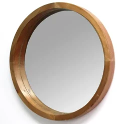 Framed Mirrors-Kirkland's Home Round Maddie Wood Mirror, 20 In.