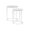 Accent & End Tables-Kirkland's Home Round Marble Nesting 2-Pc. Accent Table Set White