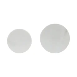 Accent & End Tables-Kirkland's Home Round Marble Nesting 2-Pc. Accent Table Set White