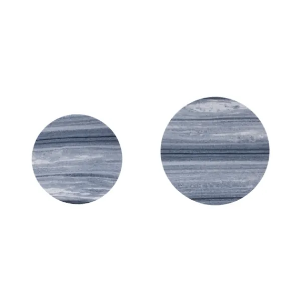 Accent & End Tables-Kirkland's Home Round Marble Nesting 2-Pc. Accent Table Set Gray