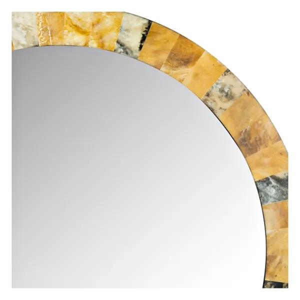 Decorative Mirrors-Kirkland's Home Round Marbleized Wall Mirror