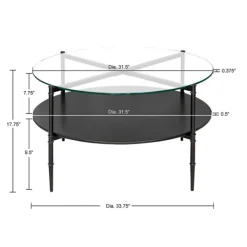 Coffee Tables-Kirkland's Home Round Martha Stewart Coffee Table Black