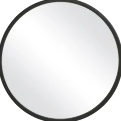 Framed Mirrors-Kirkland's Home Round Matte Black Thick Frame Mirror