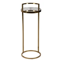 Accent & End Tables-Kirkland's Home Round Metal Cocktail Table Gold