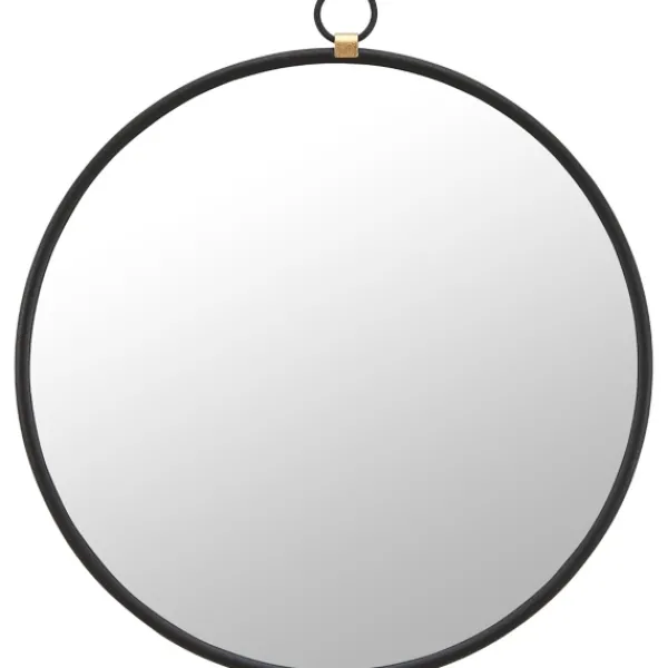 Decorative Mirrors-Kirkland's Home Round Metal Mirror With Ring Black