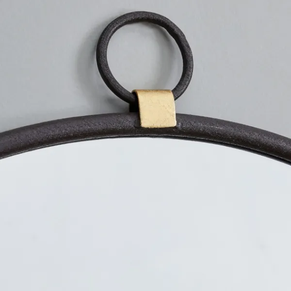 Decorative Mirrors-Kirkland's Home Round Metal Mirror With Ring Black