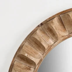 Decorative Mirrors-Kirkland's Home Round Natural Textured Wood Wall Mirror