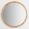 Decorative Mirrors-Kirkland's Home Round Natural Wood Ridged Mirror