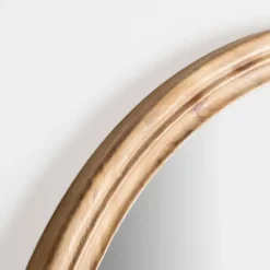 Decorative Mirrors-Kirkland's Home Round Natural Wood Ridged Mirror