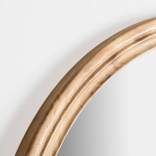 Decorative Mirrors-Kirkland's Home Round Natural Wood Ridged Mirror
