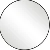 Framed Mirrors-Kirkland's Home Round Simple Frame Medium Wall Mirror Black