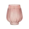 Vases-Kirkland's Home Round Textured Glass Vase, 6 In. Pink
