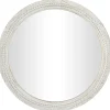 Decorative Mirrors-Kirkland's Home Round Whitewash Beaded Wall Mirror