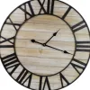 Clocks-Kirkland's Home Round Whitewashed Metal Frame Wall Clock