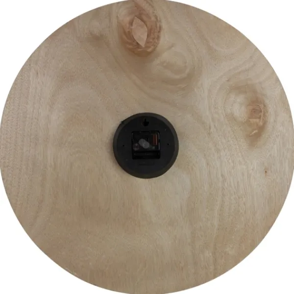 Clocks-Kirkland's Home Round Whitewashed Wood Wall Clock