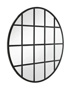 Decorative Mirrors-Kirkland's Home Round Windowpane Wall Mirror, 40 In.