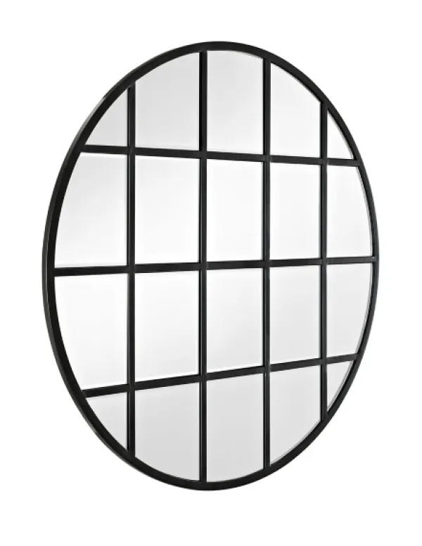 Decorative Mirrors-Kirkland's Home Round Windowpane Wall Mirror, 40 In.