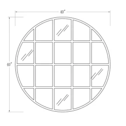 Decorative Mirrors-Kirkland's Home Round Windowpane Wall Mirror, 40 In.