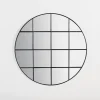 Decorative Mirrors-Kirkland's Home Round Windowpane Wall Mirror Black