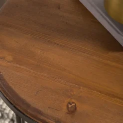 Accent & End Tables-Kirkland's Home Round Wooden And Metal Baldwin Accent Table