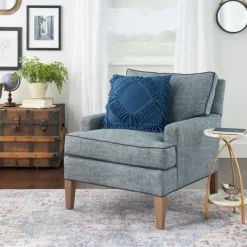 Pillows-Kirkland's Home Royal Diamond Fringe Throw Pillow Blue