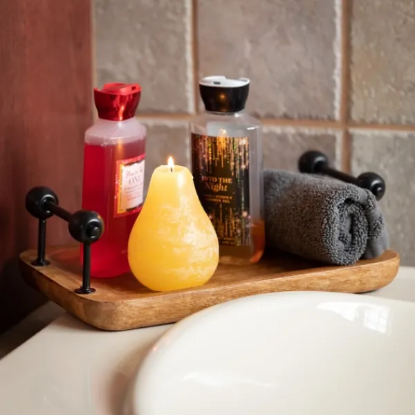 Decorative Trays-Kirkland's Home Rubberwood Black Handle Decorative Trays, Set Of 2 Brown/Black