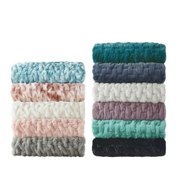 Blankets & Throws-Kirkland's Home Ruched Fur Throw Ivory