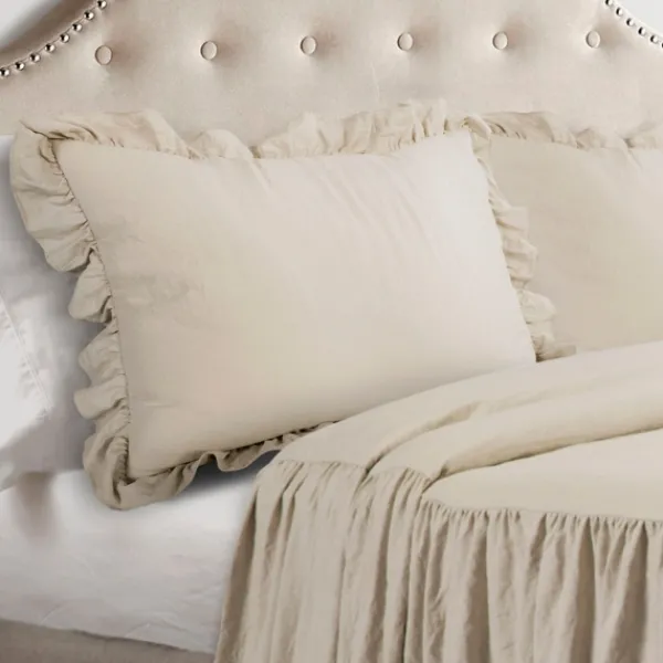 Comforters-Kirkland's Home Ruffle Skirt 3-Pc. King Comforter Set Tan