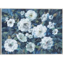 Framed Art-Kirkland's Home Rugosa Roses Floral Framed Wall Art Blue/White/Green