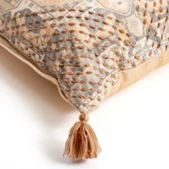 Pillows-Kirkland's Home Rust Embroidered Medallion Lumbar Pillow Orange