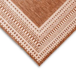 Outdoor Rugs-Kirkland's Home Rust Linear Macy Indoor/Outdoor Area Rug, 7X9 Orange