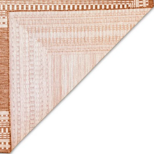 Outdoor Rugs-Kirkland's Home Rust Linear Macy Indoor/Outdoor Area Rug, 7X9 Orange