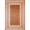 Outdoor Rugs-Kirkland's Home Rust Linear Macy Indoor/Outdoor Area Rug, 4X7 Orange