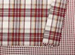 Quilts-Kirkland's Home Rust Plaid Camden King 3-Pc. Quilt Set Red/Gray/Ivory