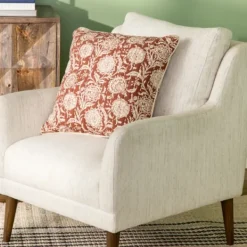 Pillows-Kirkland's Home Rust Stitched Blossoms Pillow Red