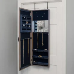 Armoires-Kirkland's Home Rustic Arch Jewelry Armoire Mirror Tan