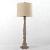Buffet Lamps-Kirkland's Home Rustic Brown Wood Buffet Lamp Ivory