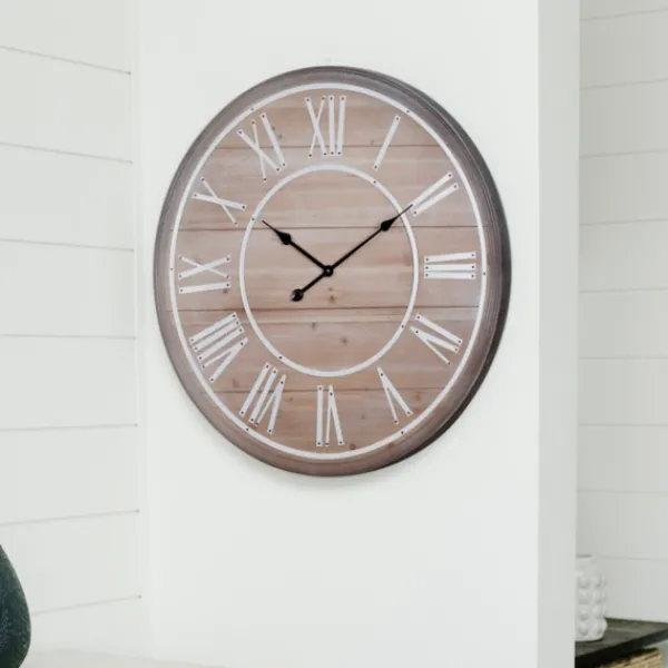 Clocks-Kirkland's Home Rustic Charm Wood Wall Clock